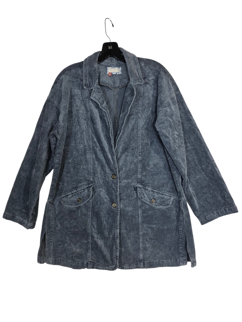 Pilcro Corduroy Oversized Washed Slate Blue Blazer Jacket